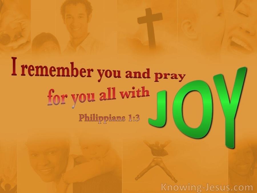 Philippians 1:3 Remember And Pray With Joy (orange)